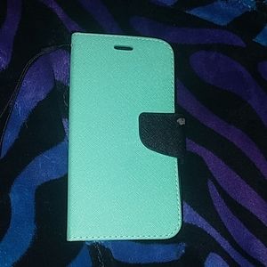 Teal phone case/card holder